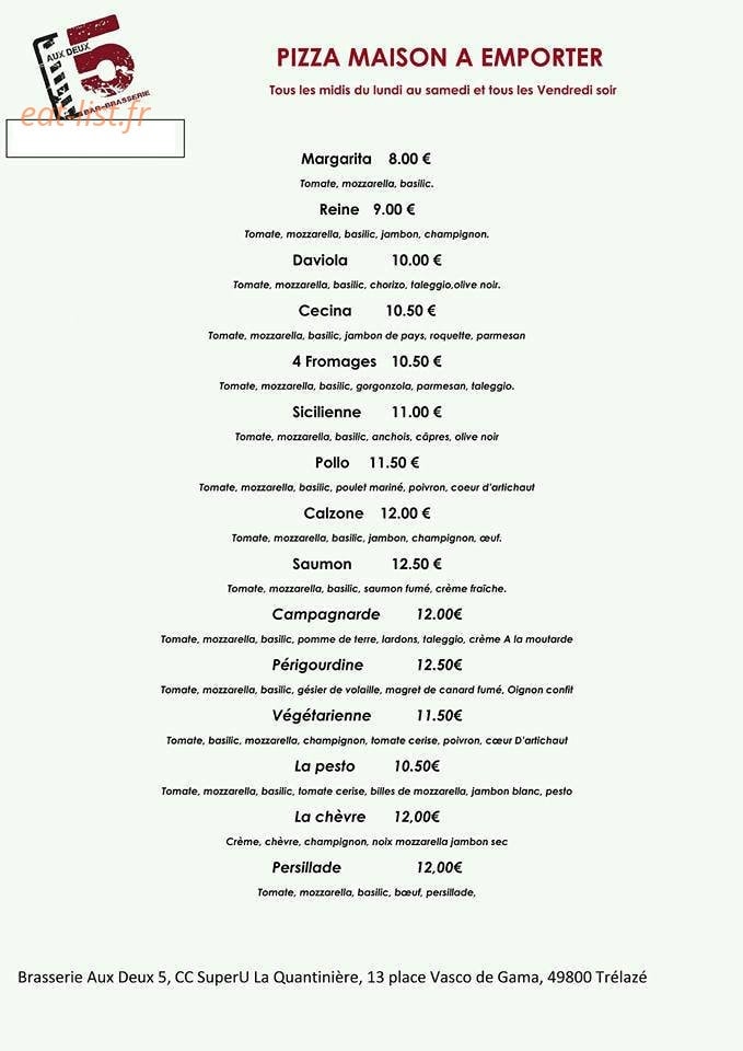 Aux Deux 5 — carte page 1