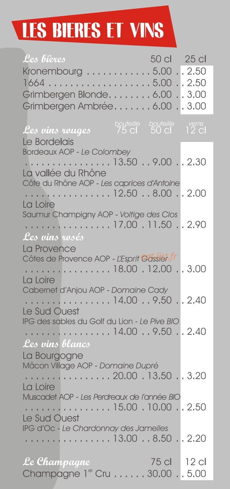 Au Pourquoi Pas — carte page 2