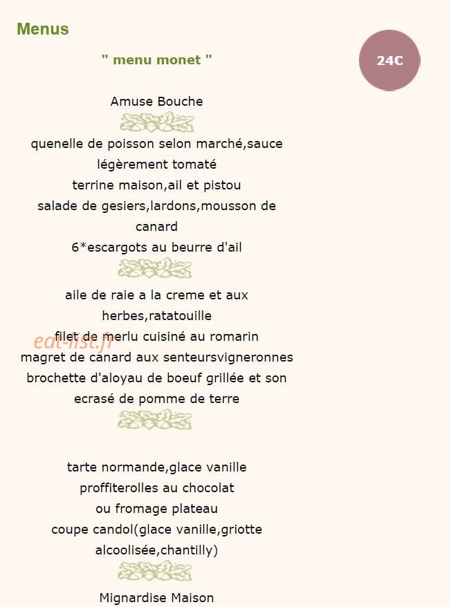 L'Auberge de Candol — carte page 4