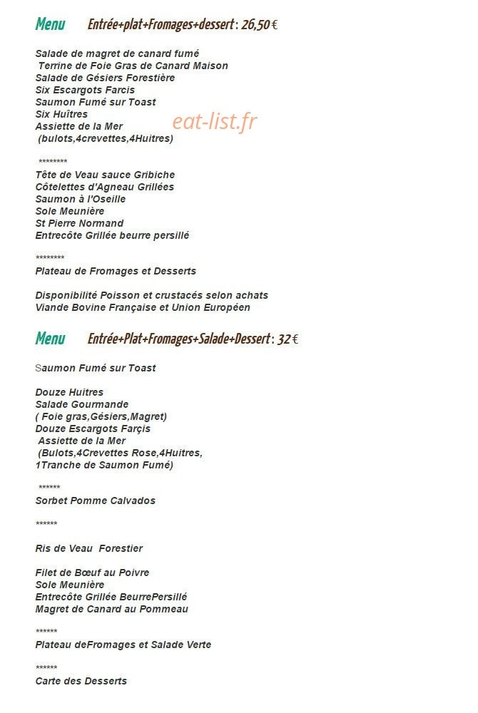 L'Auberge Normande — carte page 3