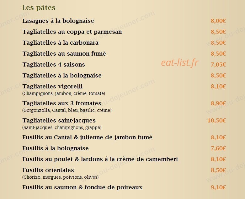La Villa Toscana — carte page 4
