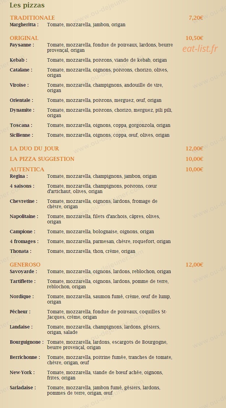 La Villa Toscana — carte page 1
