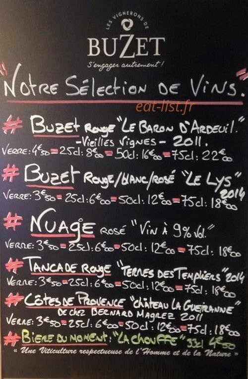 Le Bistrot 59 — carte page 1