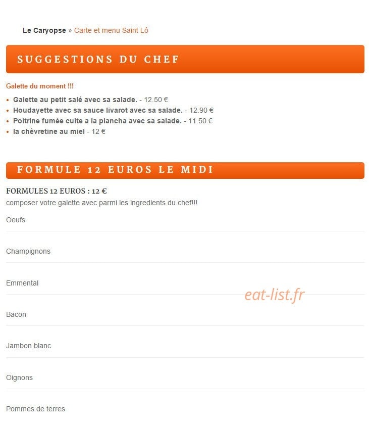 Le Caryopse — carte page 1