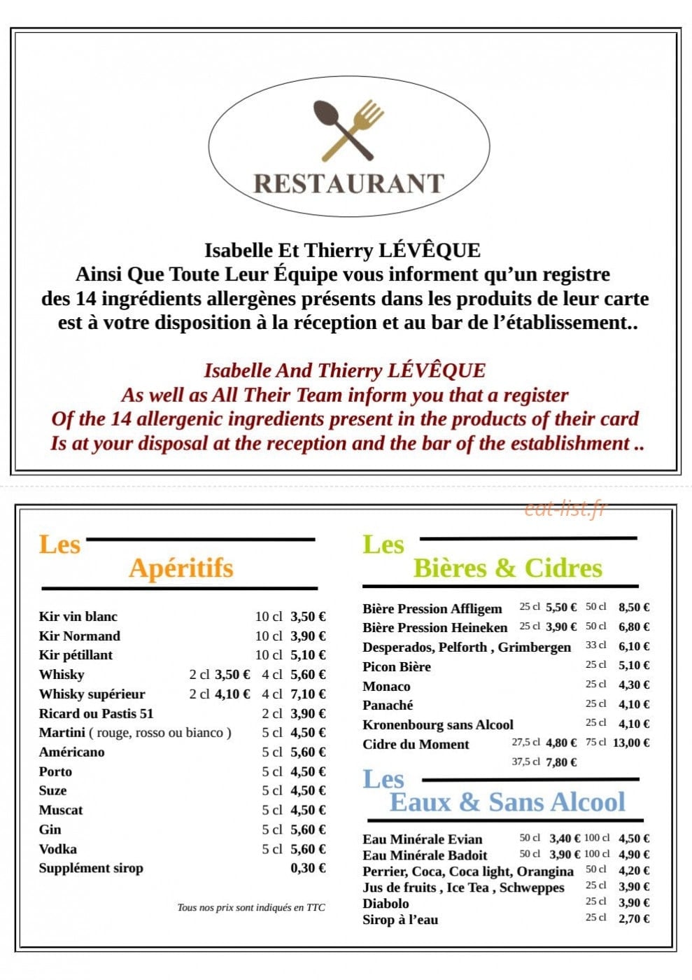 Lunotel — carte page 1