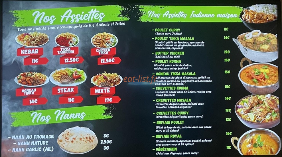 Naan tandoori kebab — carte page 3