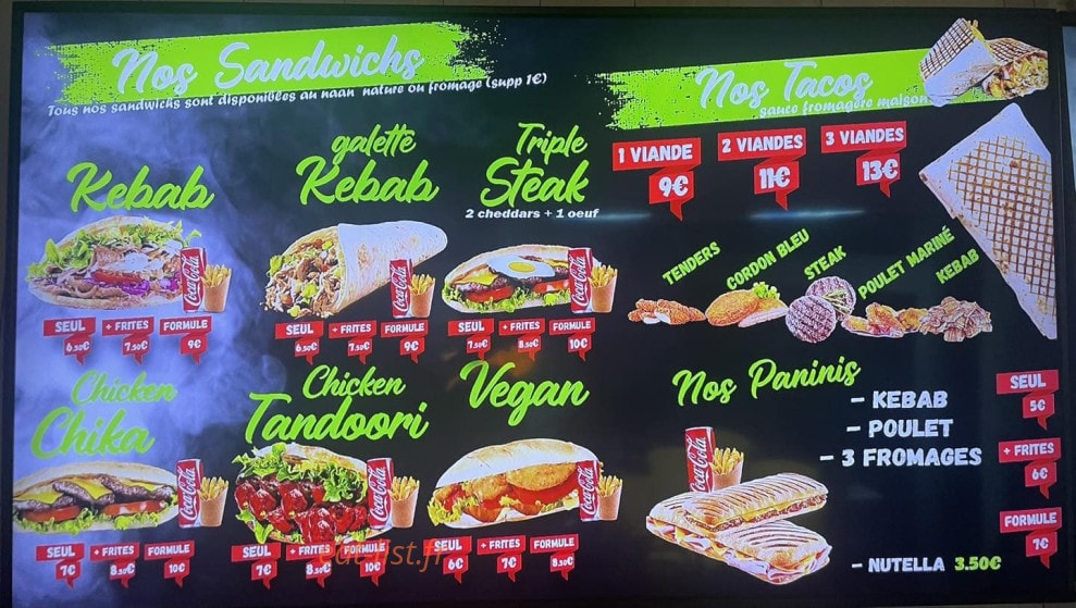 Naan tandoori kebab — carte page 2