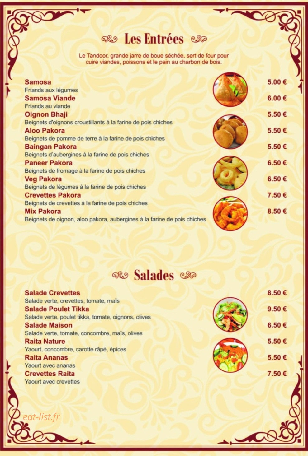 Restaurant Bollywood Zaika — carte page 2