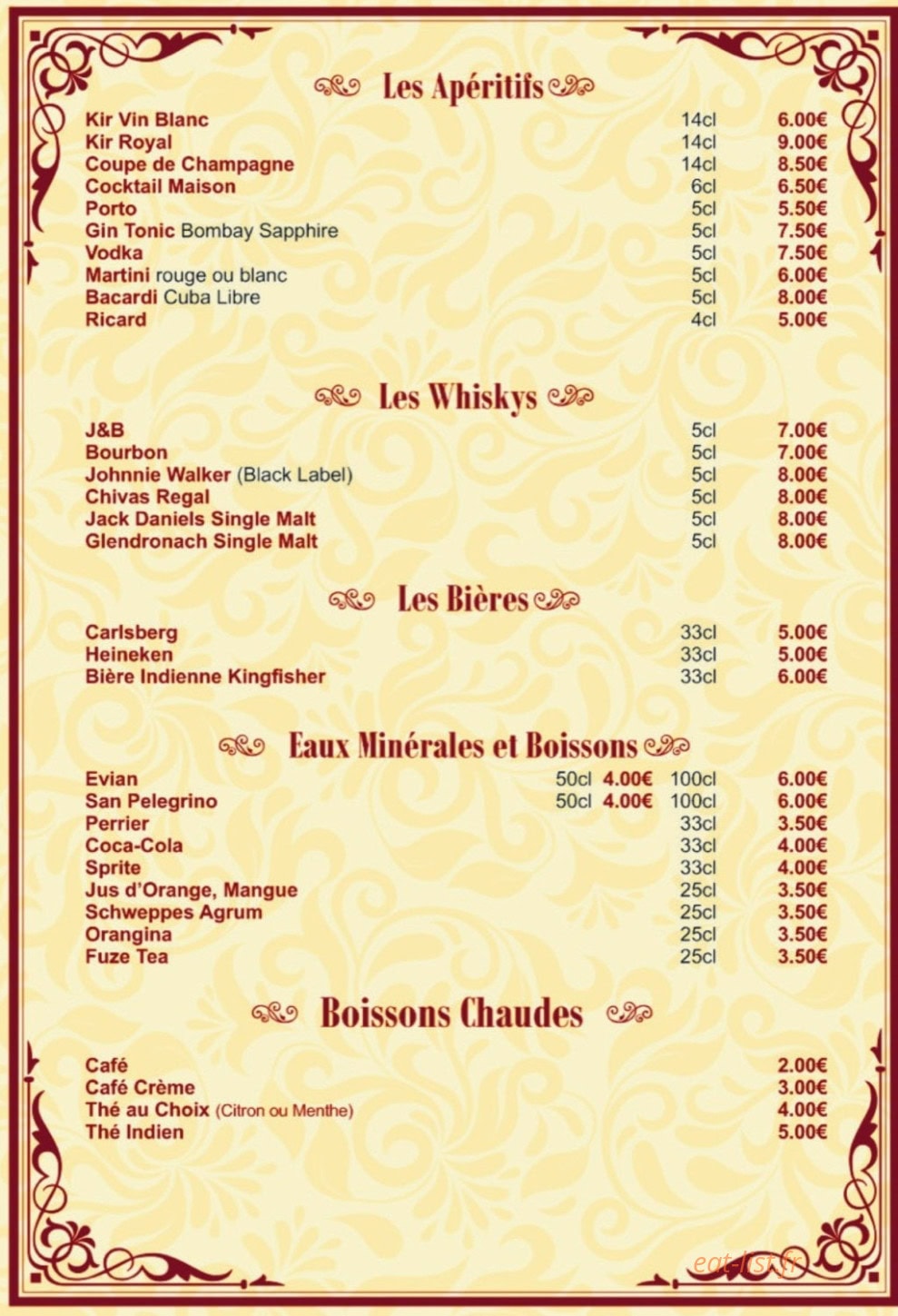Restaurant Bollywood Zaika — carte page 5