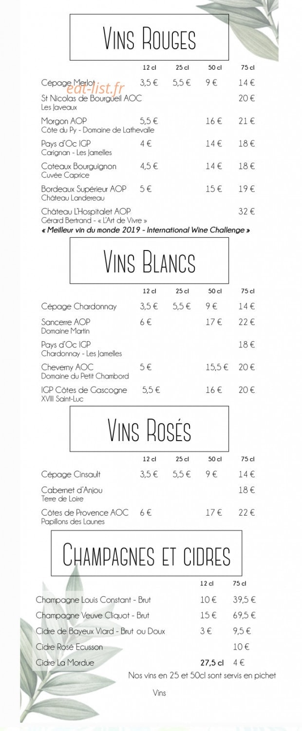 Restaurant Killian — carte page 3