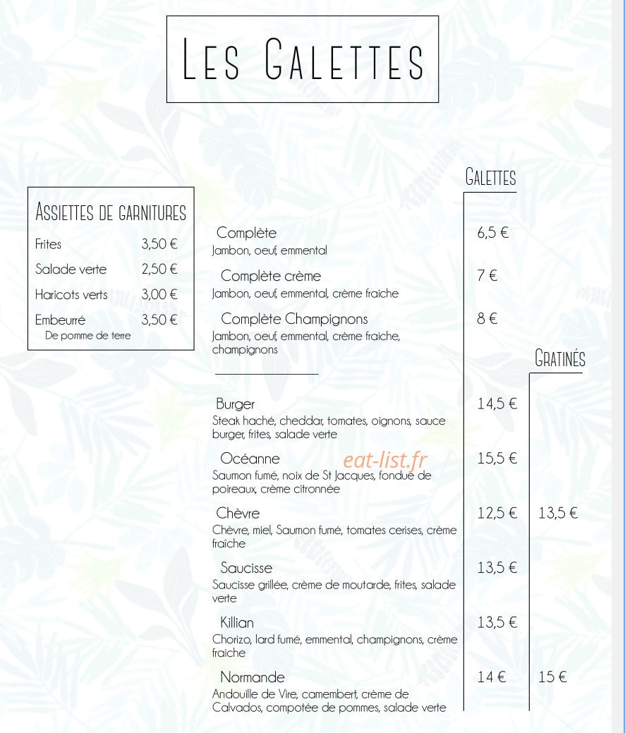 Restaurant Killian — carte page 9