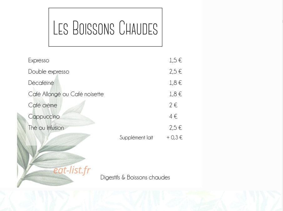 Restaurant Killian — carte page 8