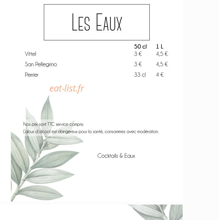 Restaurant Killian — carte page 6