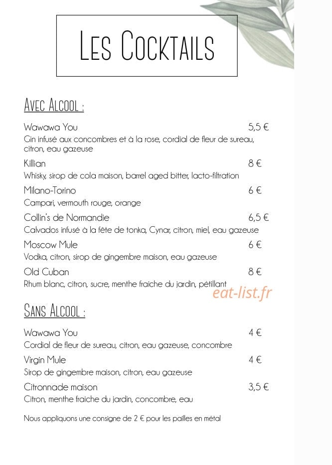 Restaurant Killian — carte page 5
