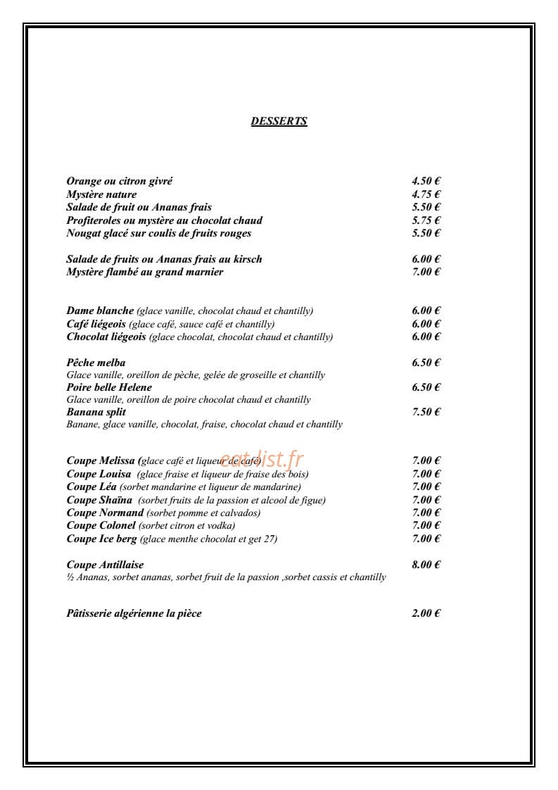 Restaurant le Berbère — carte page 8