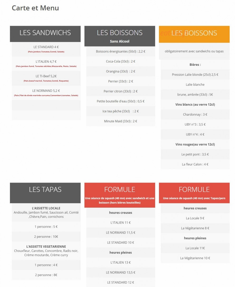 Titi'snack — carte page 1