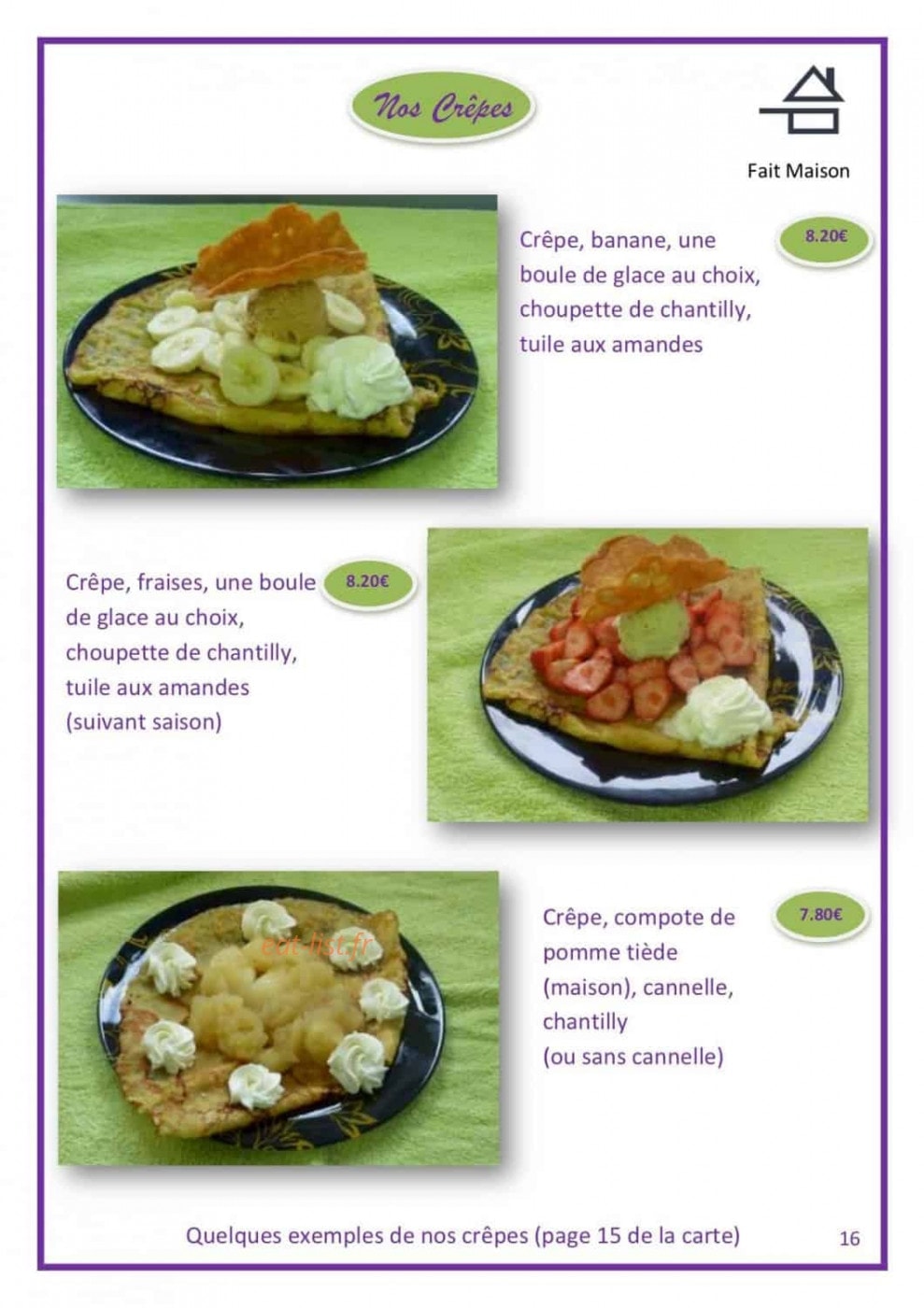 Au Café Pompon — carte page 18