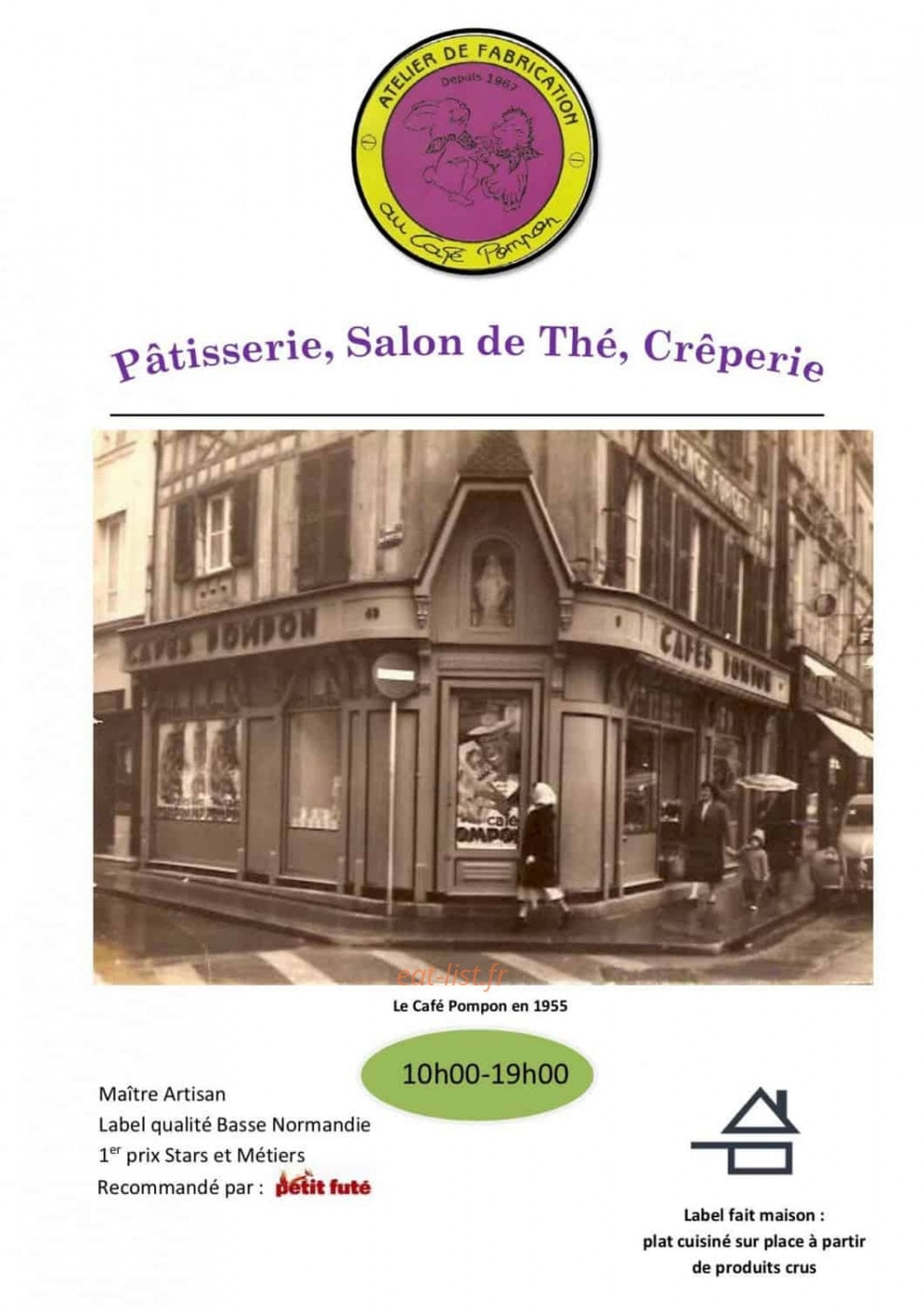 Au Café Pompon — carte page 1