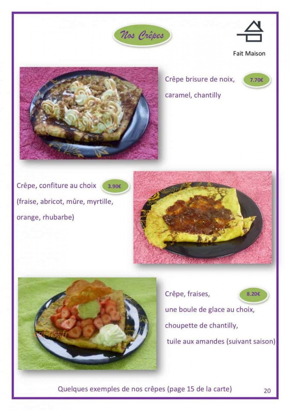 Au Café Pompon — carte page 22