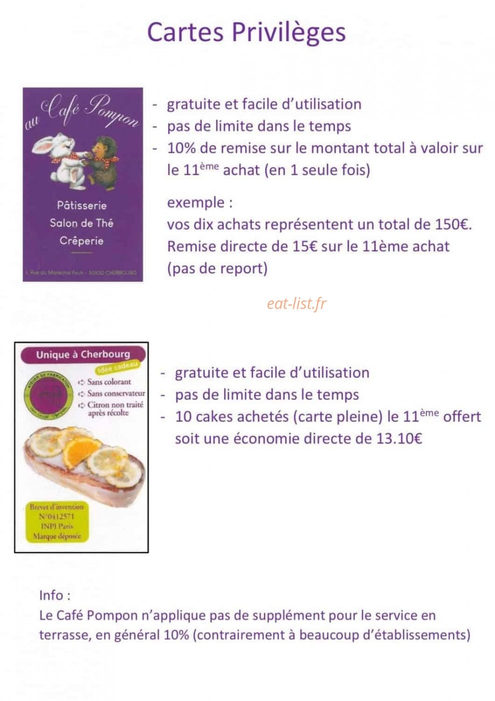 Au Café Pompon — carte page 2