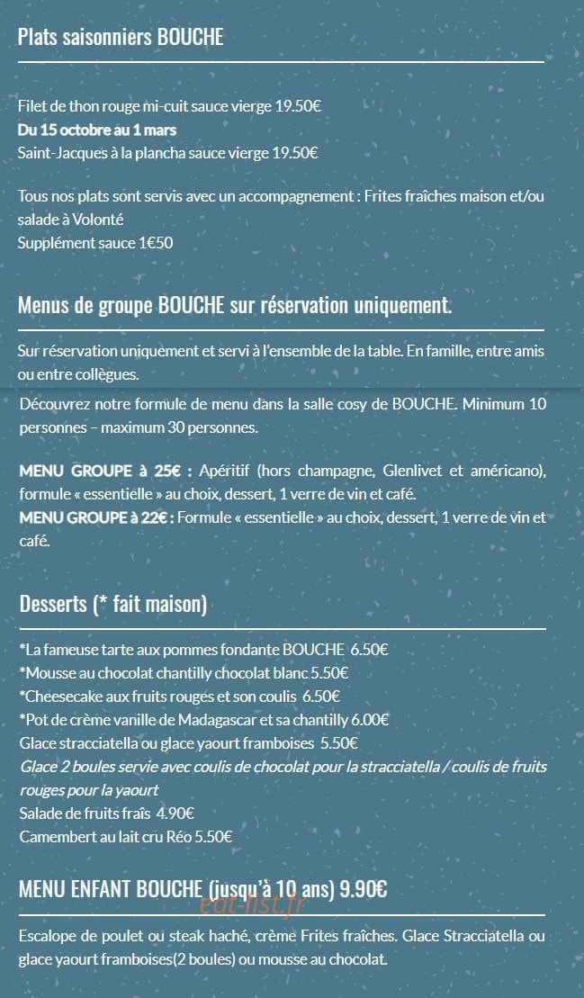 Bistro Bouche — carte page 2
