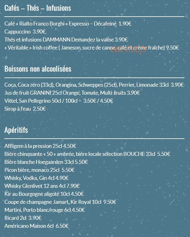 Bistro Bouche — carte page 3