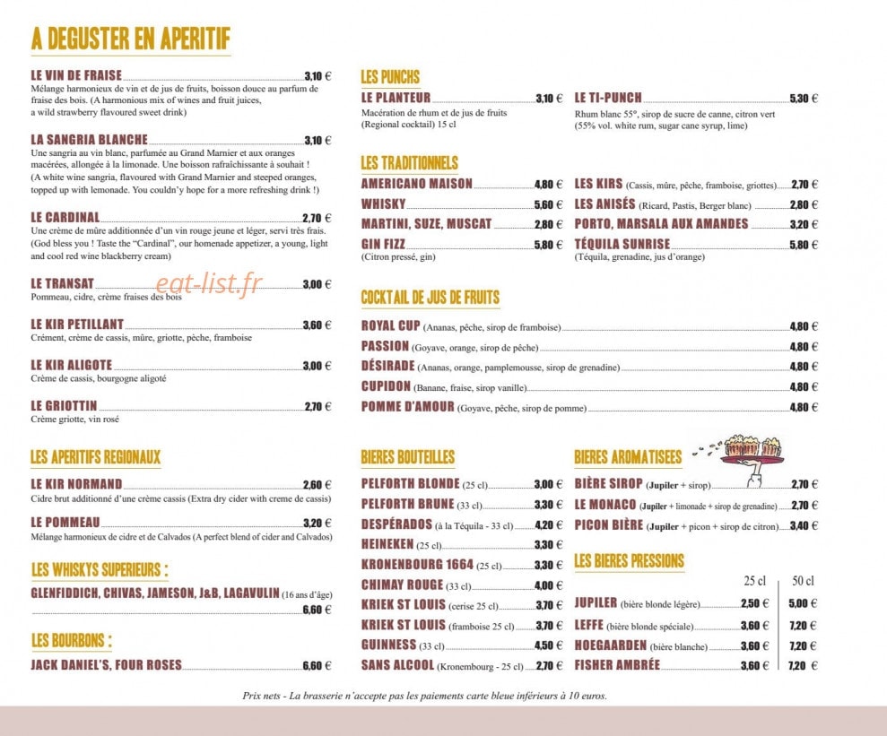 Brasserie Le Commerce — carte page 2