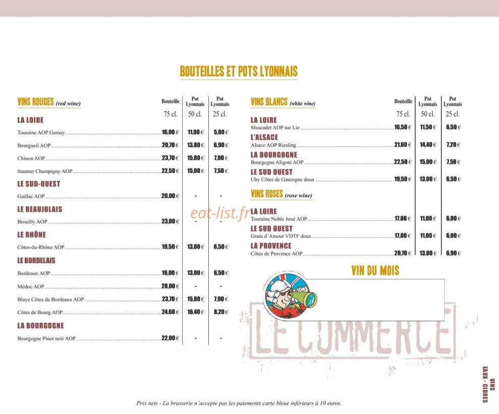 Brasserie Le Commerce — carte page 15