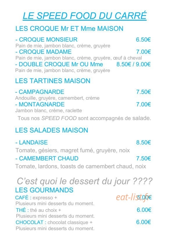 Carré Café — carte page 3