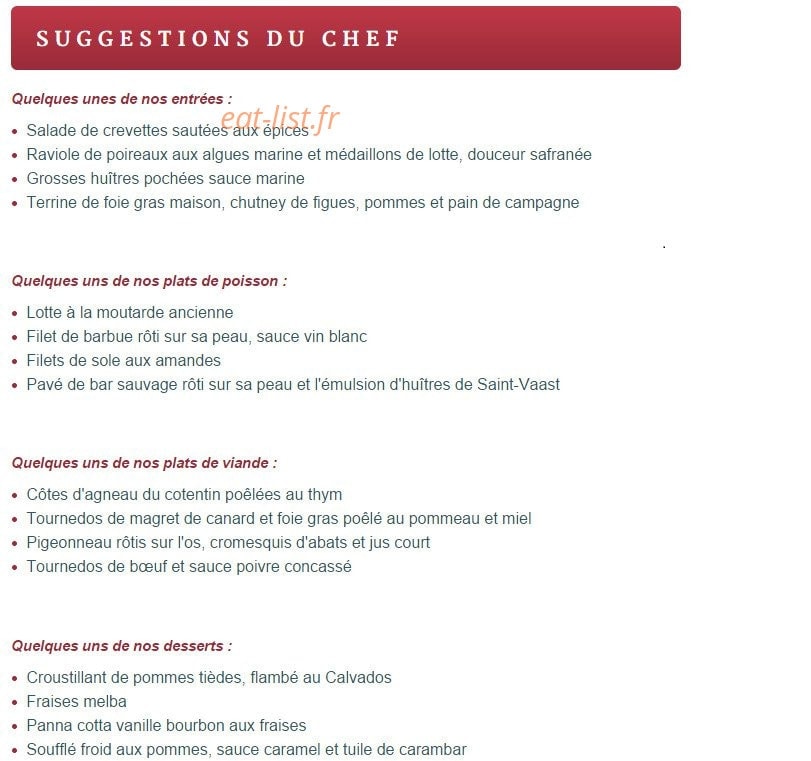 Le Café de Paris — carte page 1