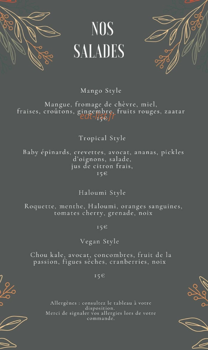 Le Coin Libanais — carte page 3
