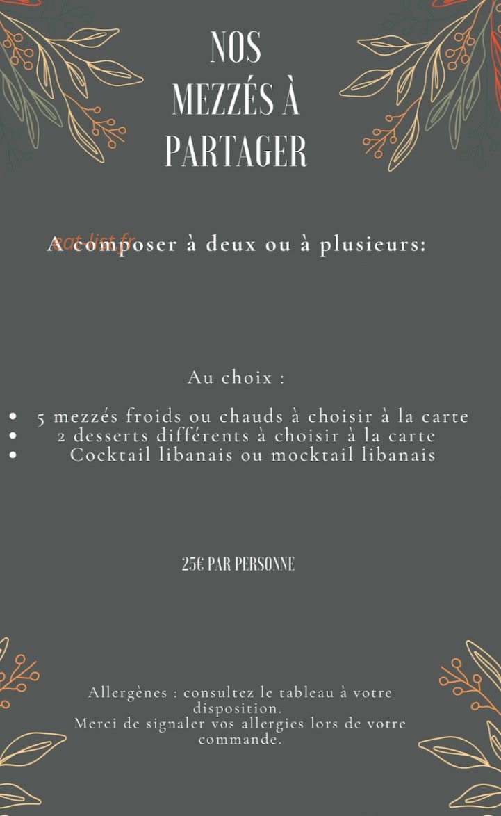 Le Coin Libanais — carte page 6