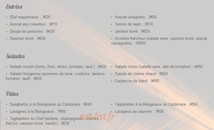 Le Moulin — carte page 1