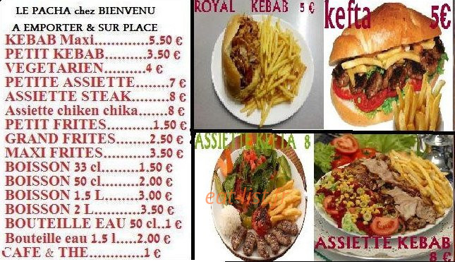 Le Pacha Kebab — carte page 1