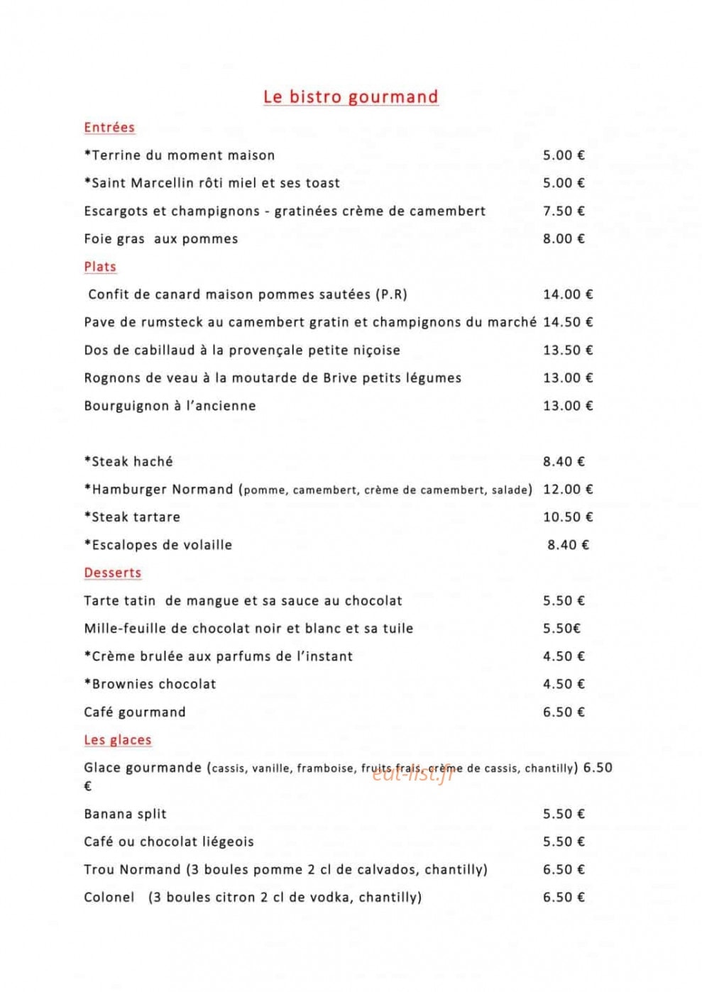 Les Bistronautes — carte page 1