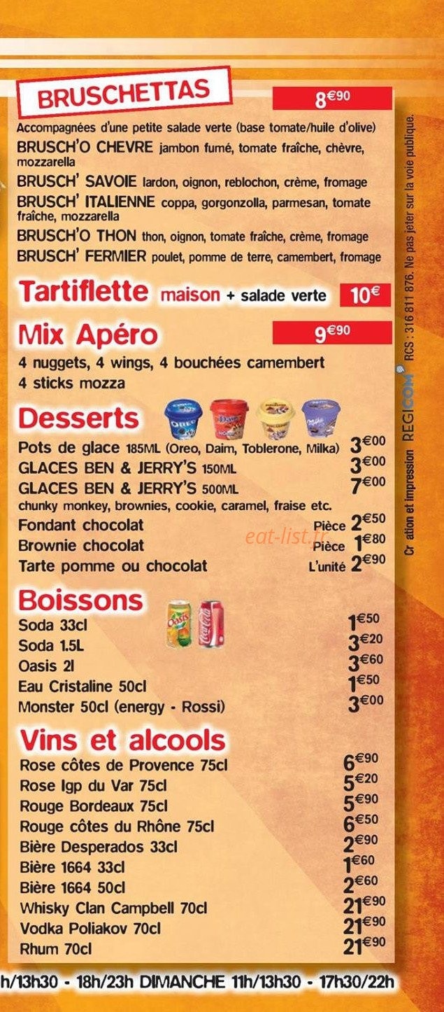Pizz' Express — carte page 4