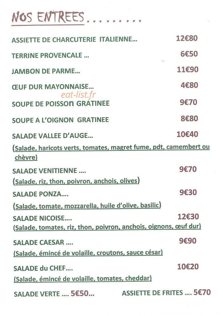 Pizzeria Le Mistral — carte page 7
