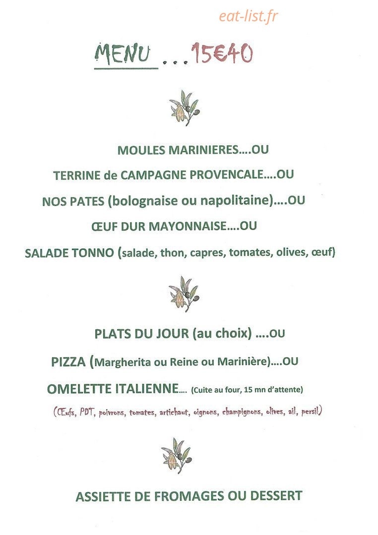 Pizzeria Le Mistral — carte page 3