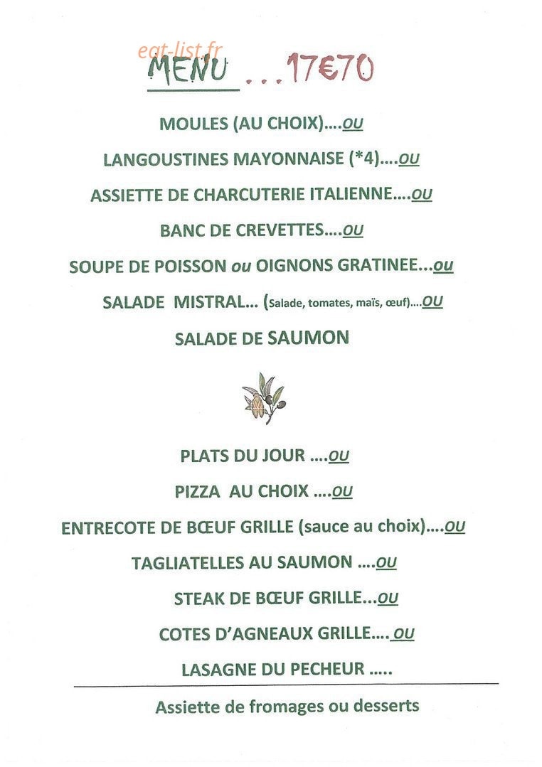 Pizzeria Le Mistral — carte page 4