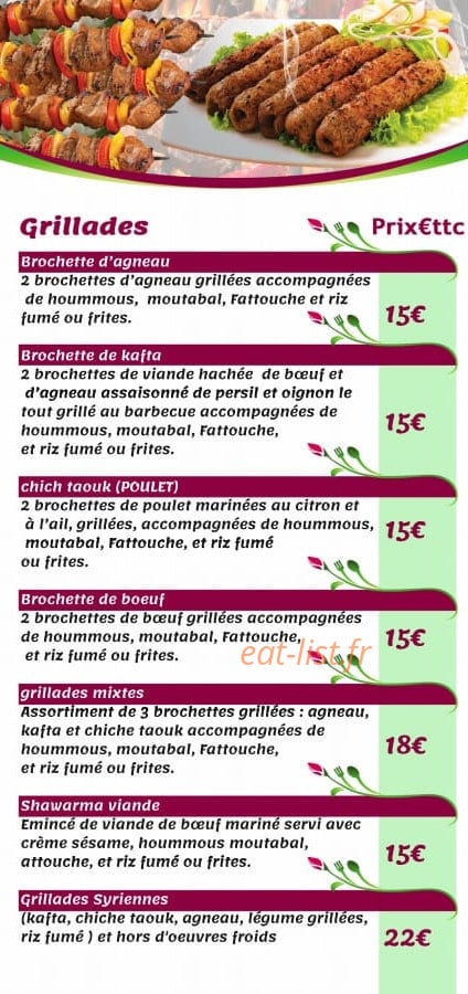 Rose De Damas — carte page 2