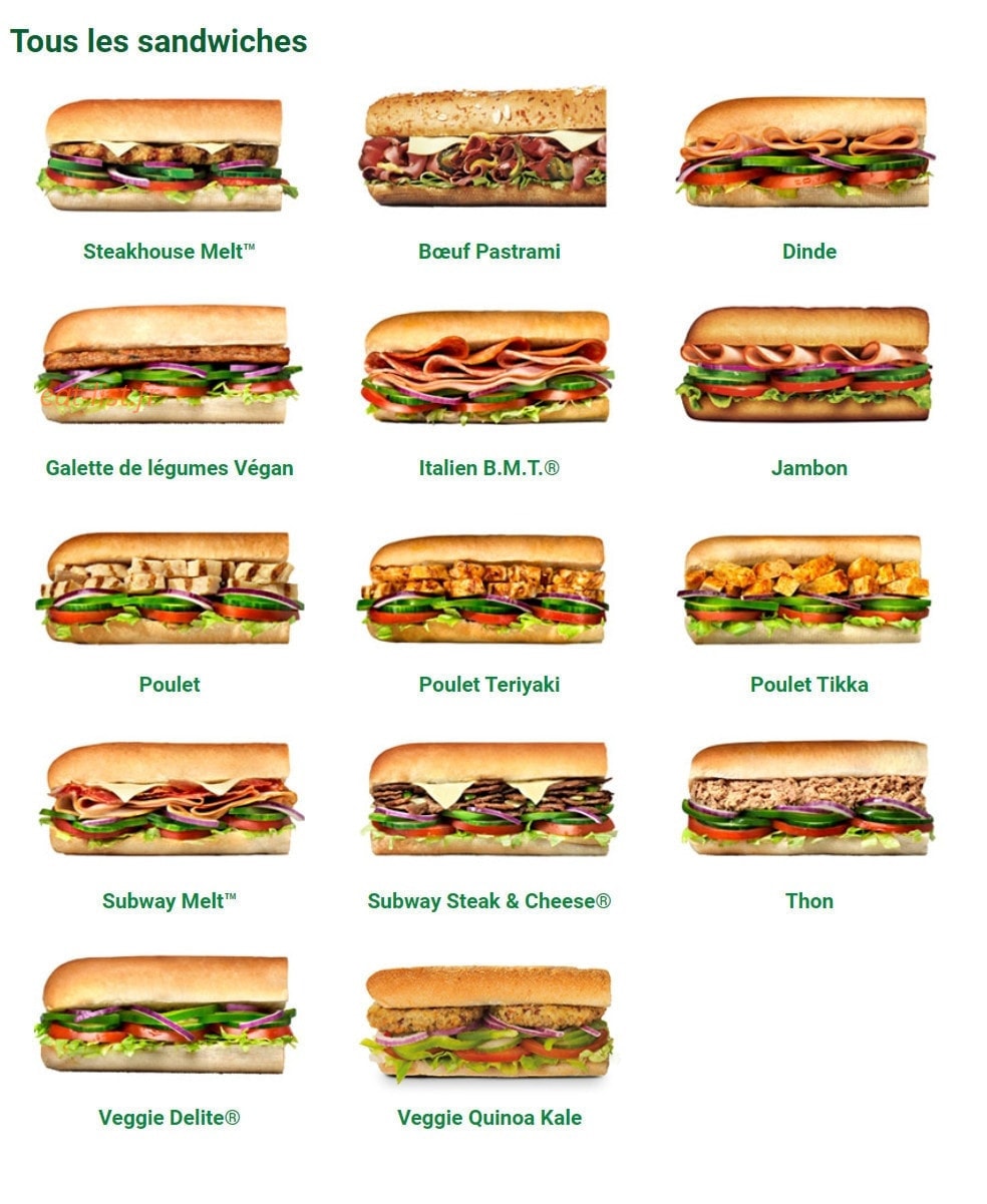 Subway — carte page 1