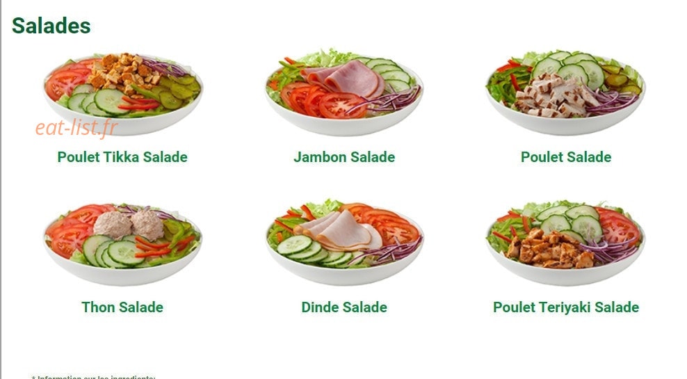 Subway — carte page 3