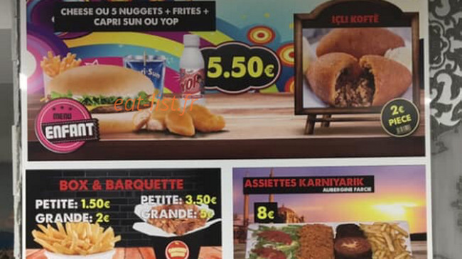 Bodrum kebab — carte page 4