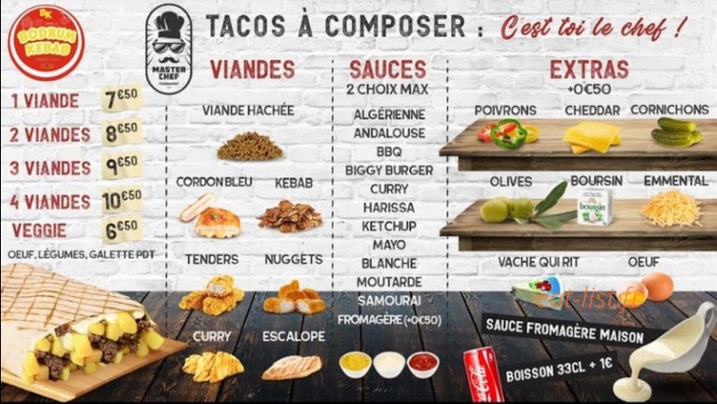 Bodrum kebab — carte page 3