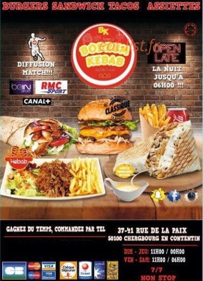 Bodrum kebab — carte page 1