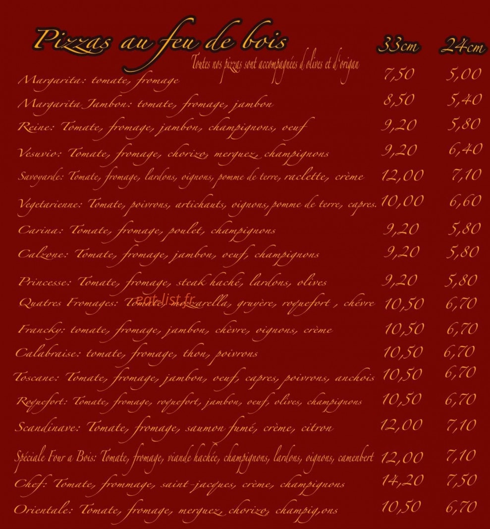 Le Four a bois — carte page 2