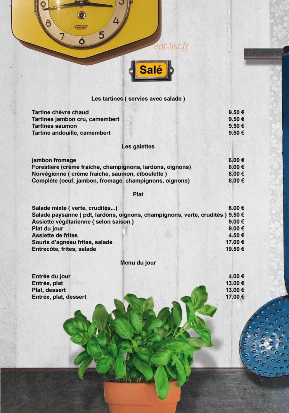 L'autrecafé — carte page 1