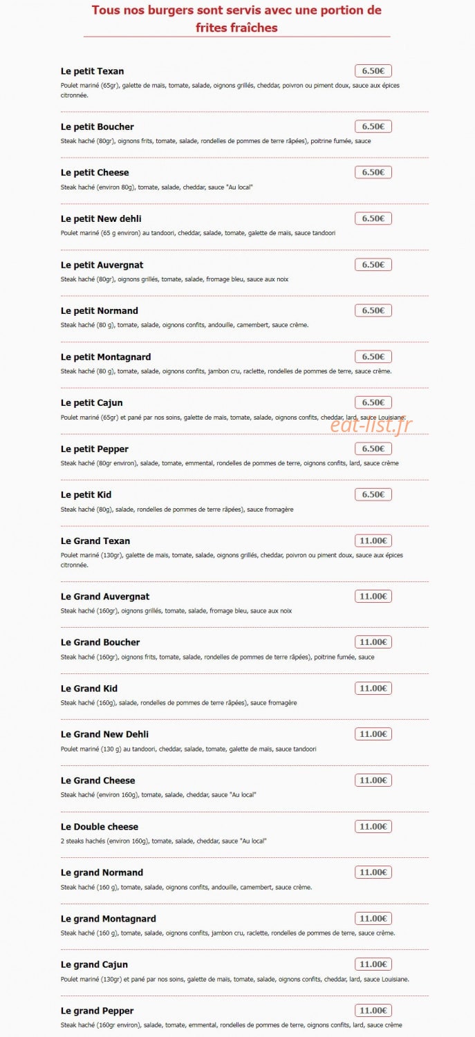 Au Local — carte page 2