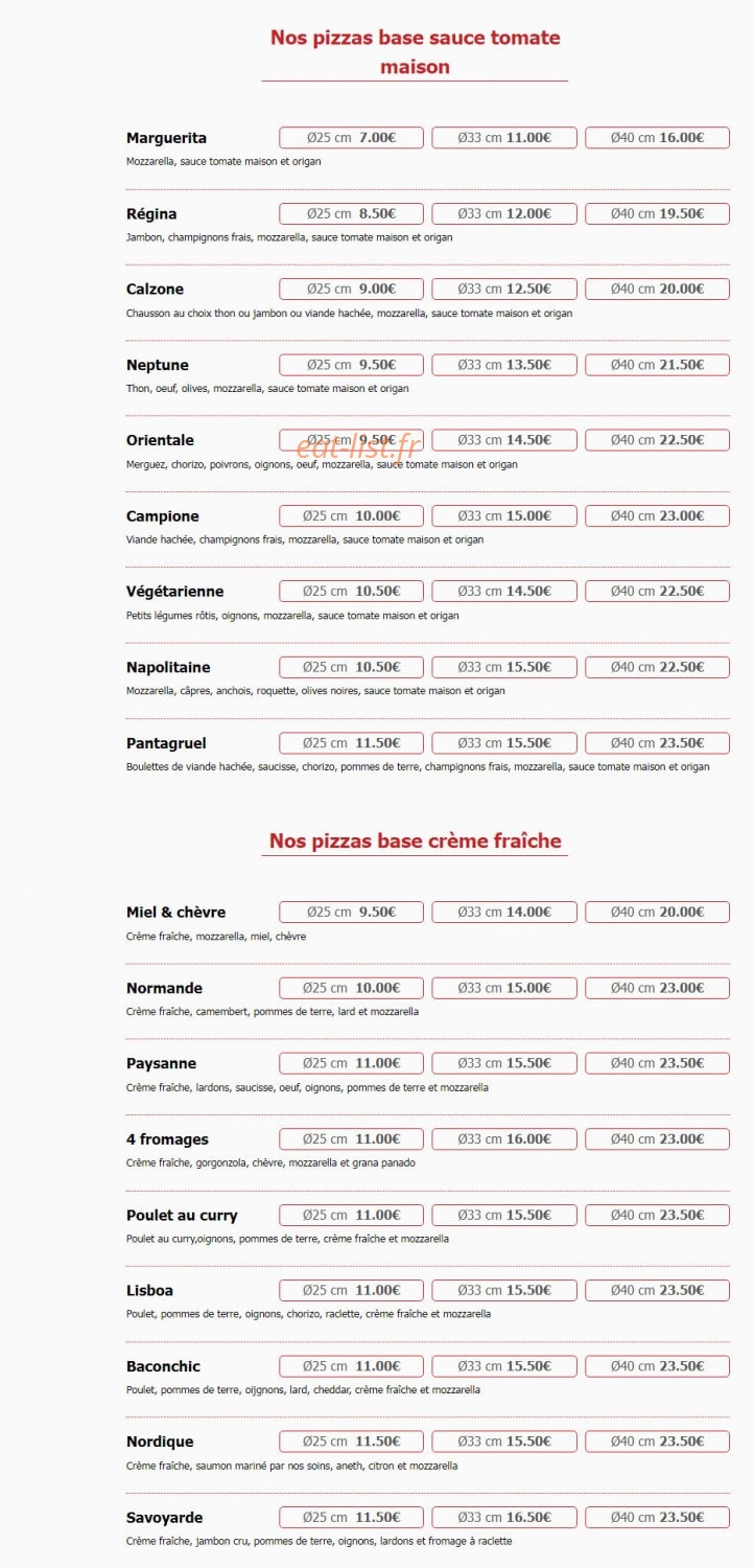 Au Local — carte page 1