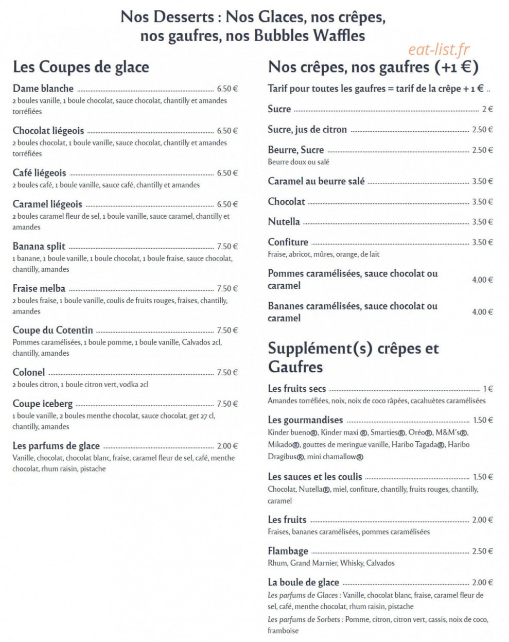 Crêperie de la Saline — carte page 3
